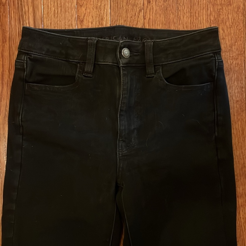 American Eagle Black 360 Ne(x)t Level Stretch High Rise Skinny Jeans Women’s 2 - Picture 5 of 9